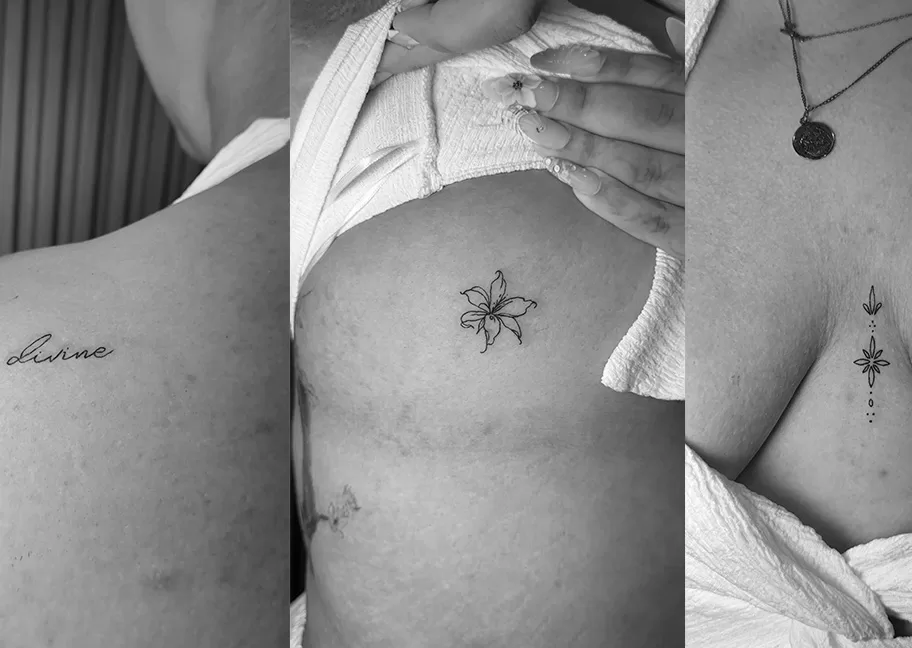 Minimalist fine line tattoo sample by Primitive Tattoo Bali - clean single needle work in Seminyak studio