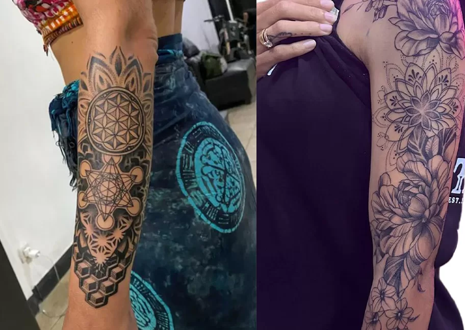 Intricate mandala sacred geometry tattoo design by Primitive Tattoo Bali - spiritual geometric ink art in Seminyak